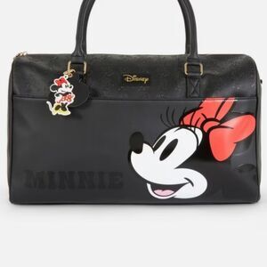 Disney Black and Red Travel Bag with Mickey Mouse Design
